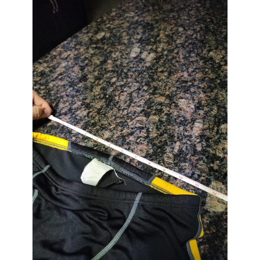 TYR Mens Jammer Swim Shorts Black Yellow Honeycomb Texture Fox Graphic Size 28